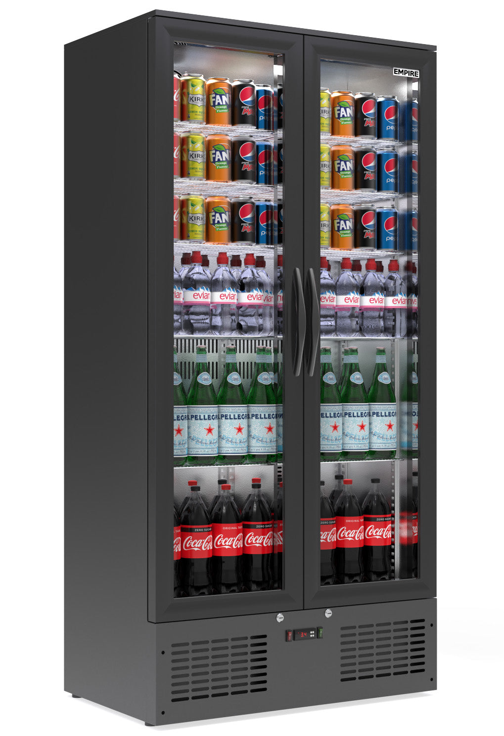 Empire Double Door Upright Back Bar Bottle Cooler – 466L Commercial Display Fridge | CL-510H