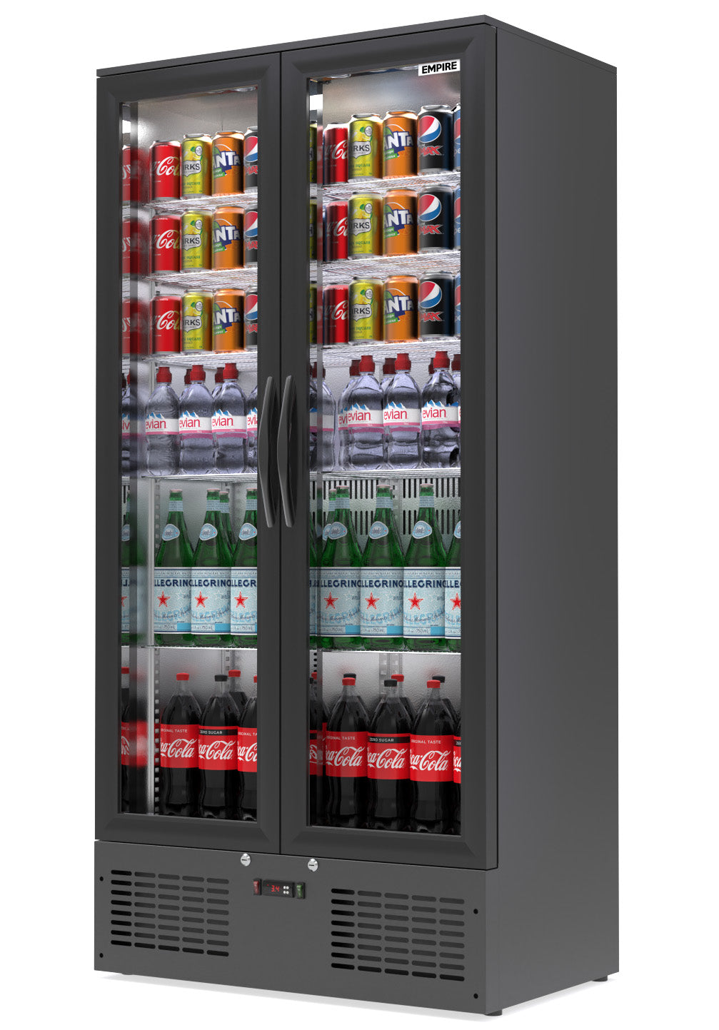 Empire Double Door Upright Back Bar Bottle Cooler – 466L Commercial Display Fridge | CL-510H