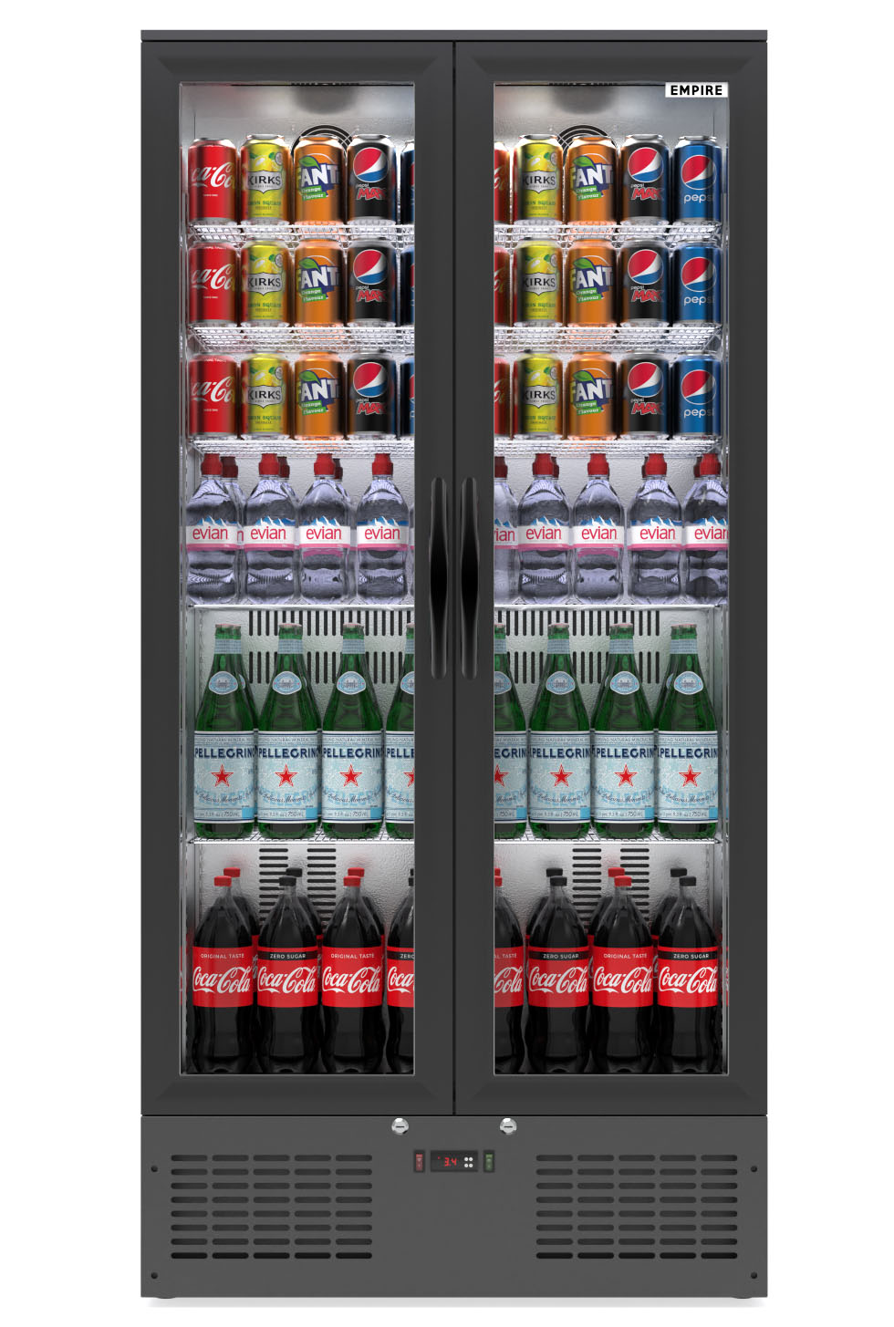 Empire Double Door Upright Back Bar Bottle Cooler – 466L Commercial Display Fridge | CL-510H