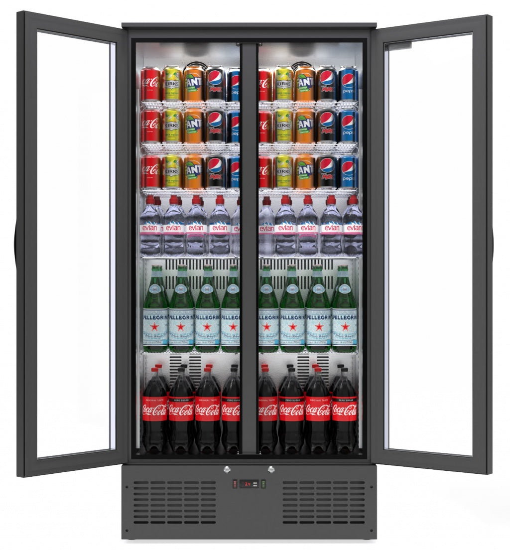 Empire Double Door Upright Back Bar Bottle Cooler – 466L Commercial Display Fridge | CL-510H