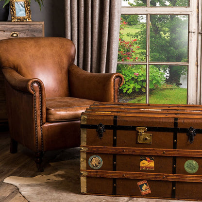 Lansdowne Vintage Style Tan Leather Armchair