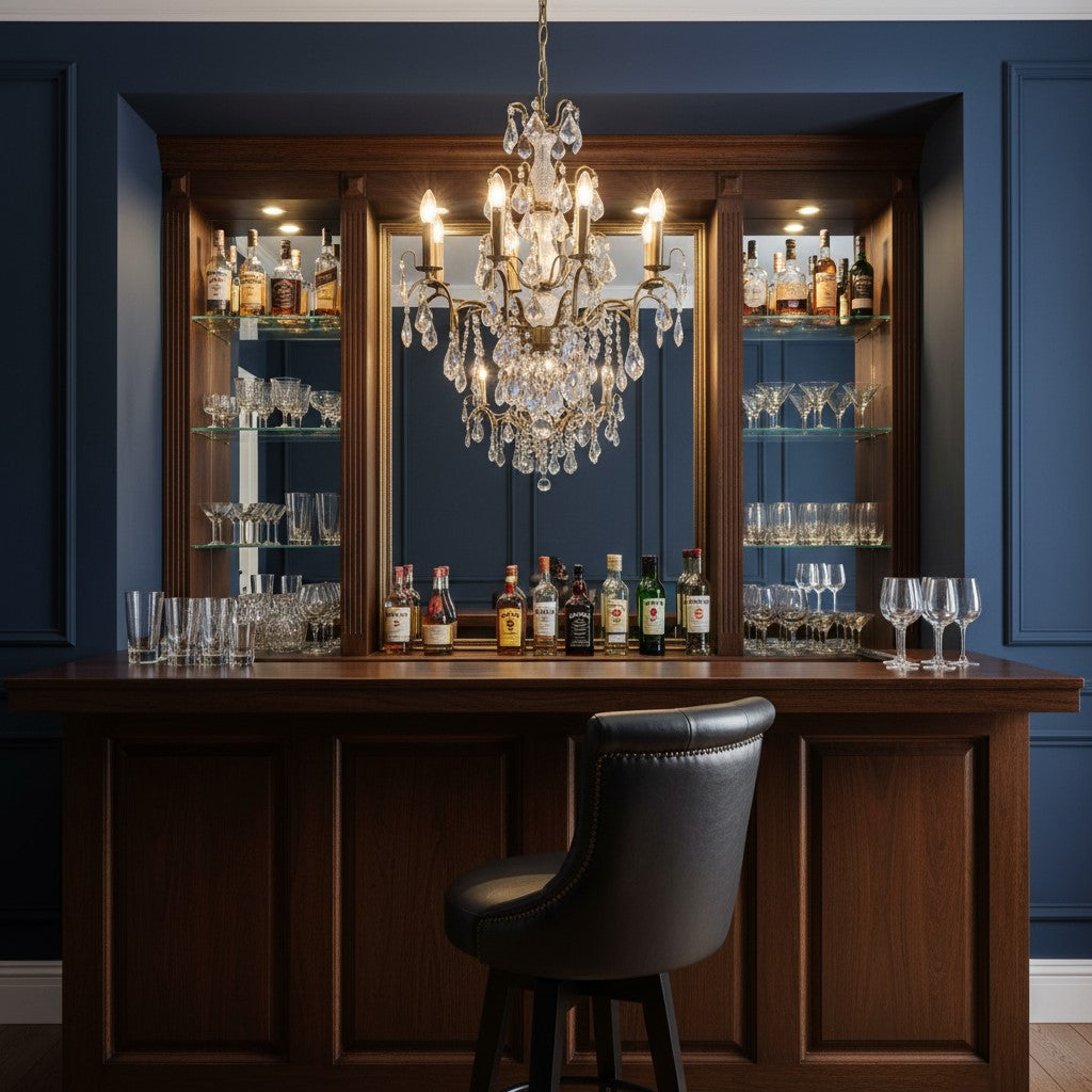 Large Gold 8 Branch French Chandelier