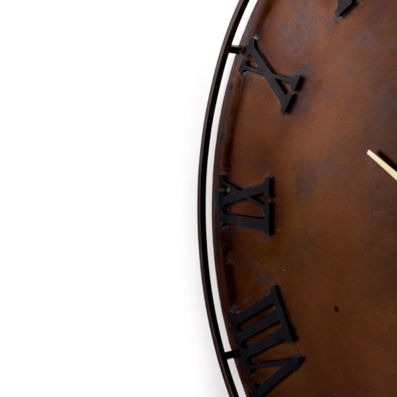 Large Antiqued Iron Industrial Wall Clock