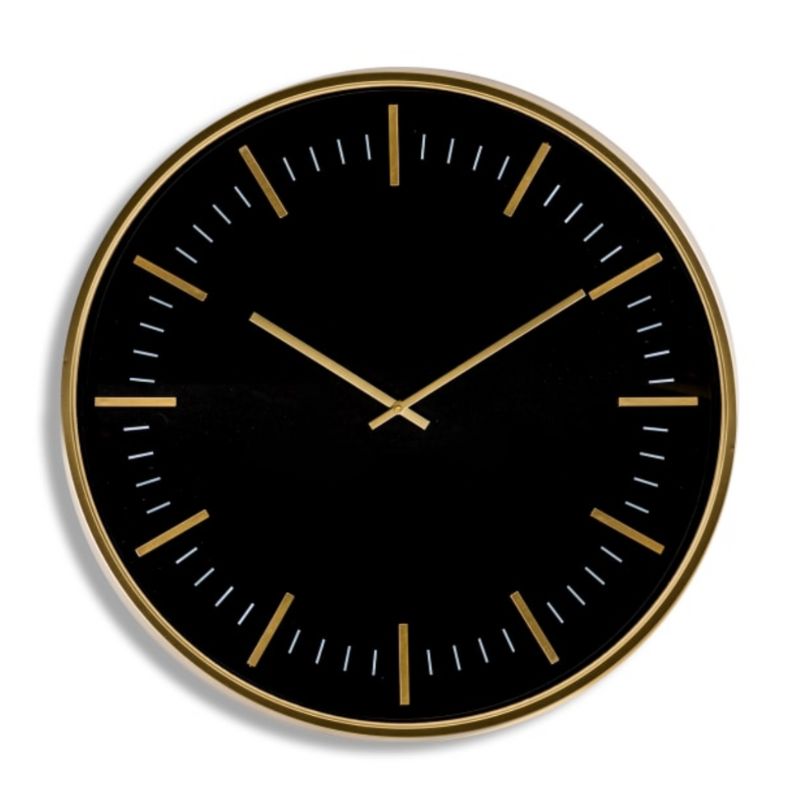 Large Black & Gold Classic Wall Clock