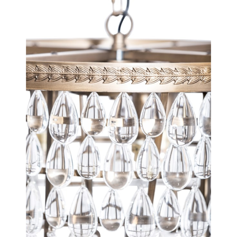 Large Bronze/Gold Finish Rainfall Chandelier w/ Clear Crystals