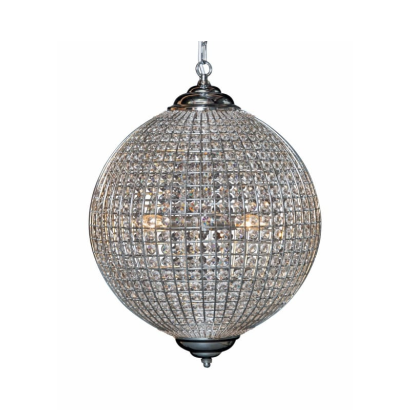 Large Chrome Globe Chandelier
