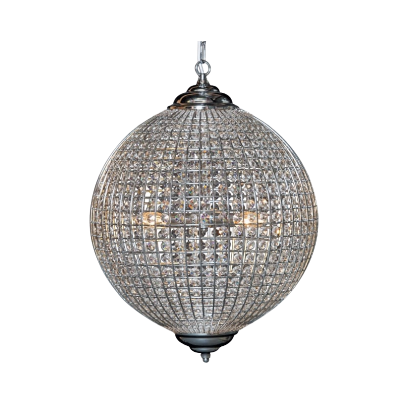 Large Chrome Globe Chandelier
