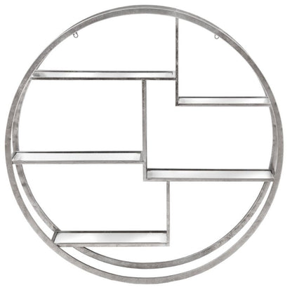 Large Circular Silver Wall Hanging Multi Shelf