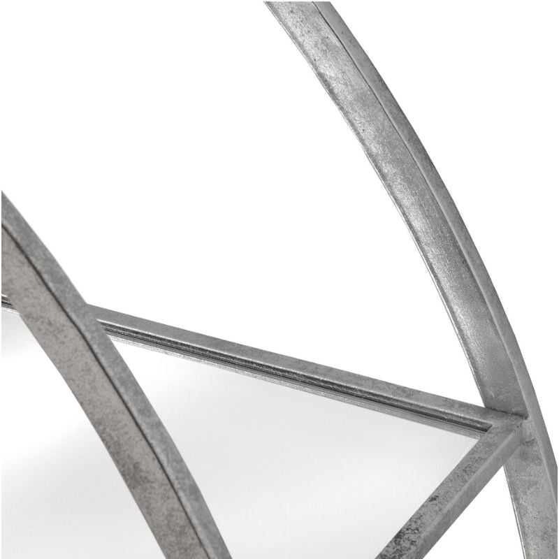 Large Circular Silver Wall Hanging Multi Shelf