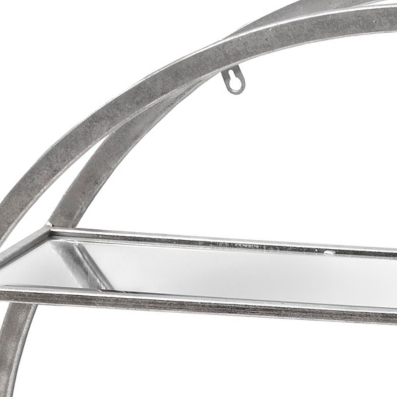 Large Circular Silver Wall Hanging Multi Shelf