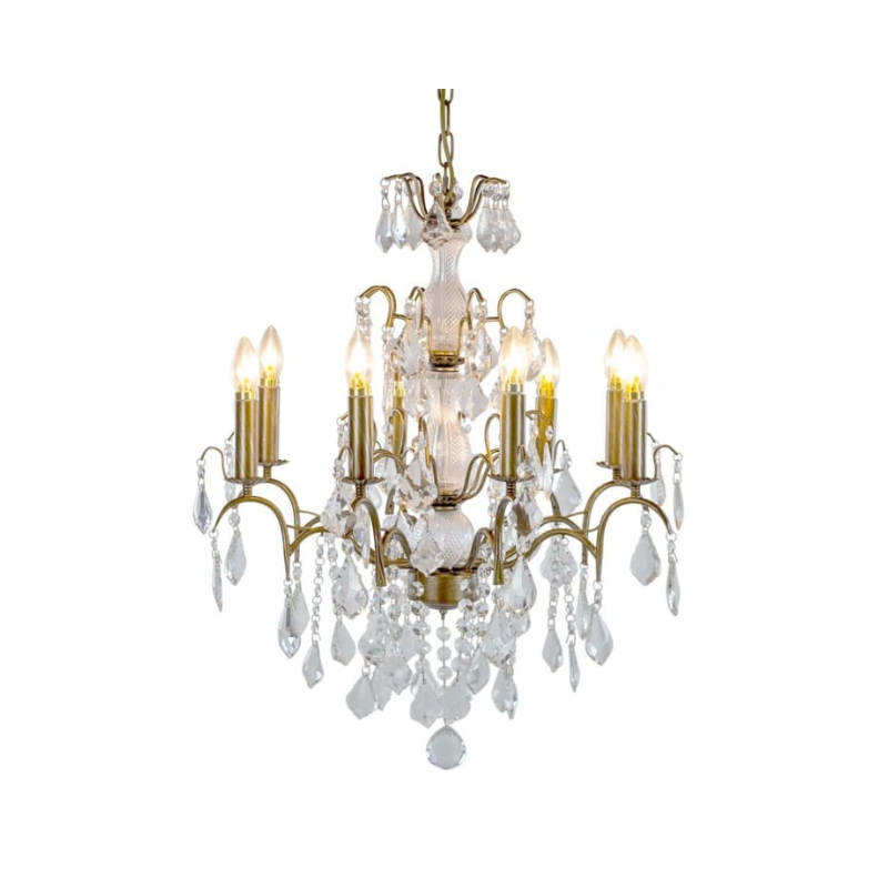 Large Gold 8 Branch French Chandelier