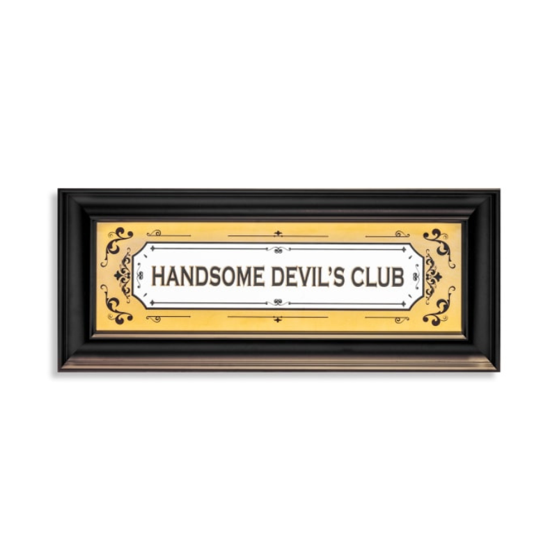 Large Mirrored "Handsome Devil's Club" Wall Sign