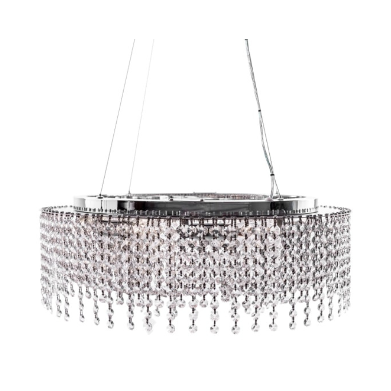 Large Round Crystal Waterfall Chandelier