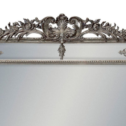 Large Silver French Mirror with Crest