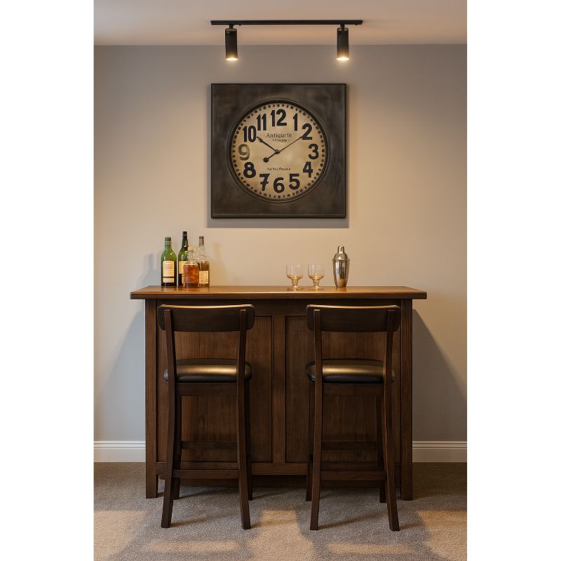 Large Square Industrial 'Antiquite De Paris' Wall Clock
