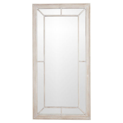Large Washed Wood Framed Window Mirror