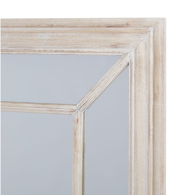 Large Washed Wood Framed Window Mirror