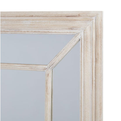 Large Washed Wood Framed Window Mirror