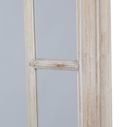 Large Washed Wood Framed Window Mirror