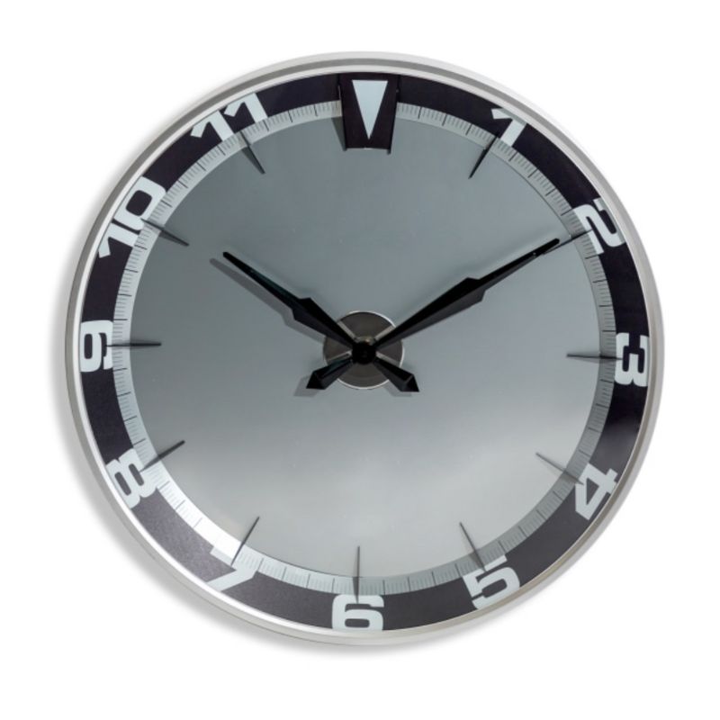Large Brushed Steel "Watch-Style" Wall Clock