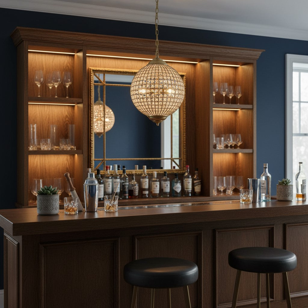 Large Gold Globe Chandelier