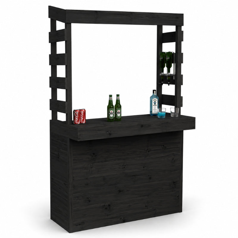 Large Rustic Wooden Garden Bar with Roof