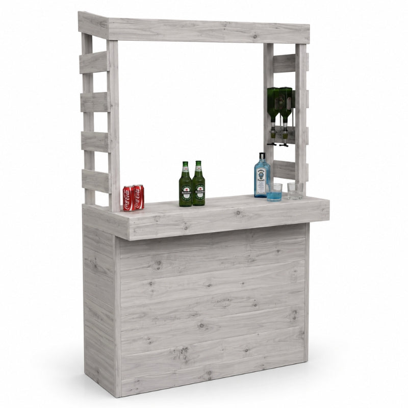 Large Rustic Wooden Garden Bar with Roof