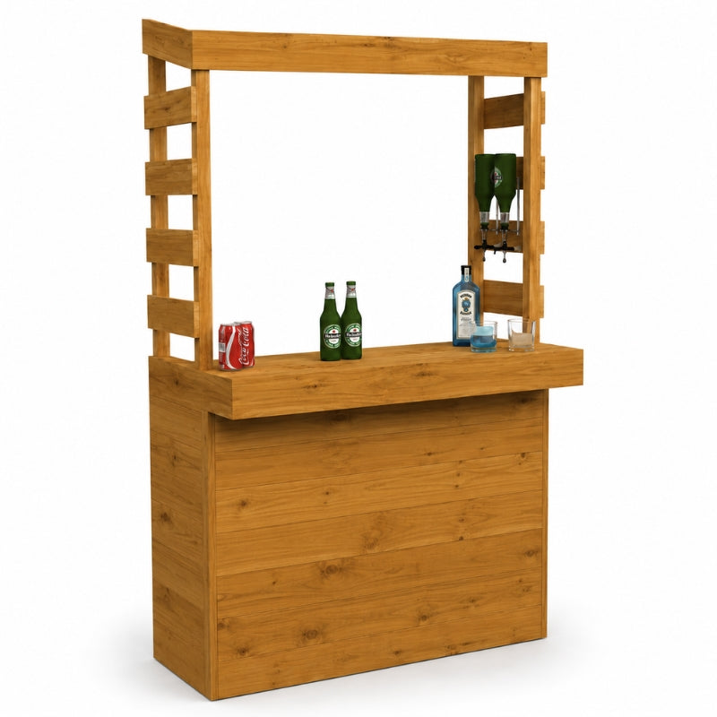 Large Rustic Wooden Garden Bar with Roof