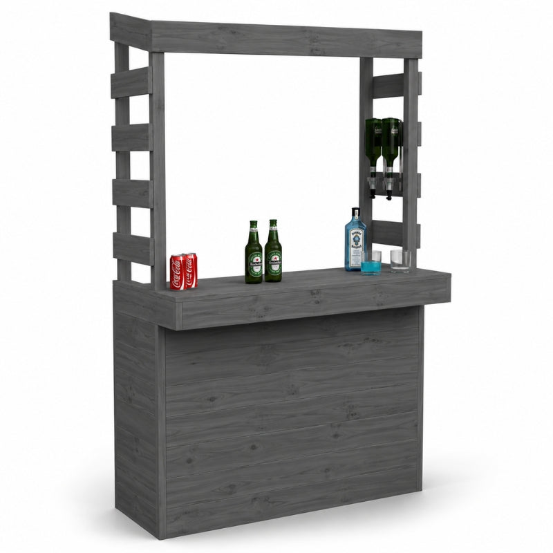 Large Rustic Wooden Garden Bar with Roof