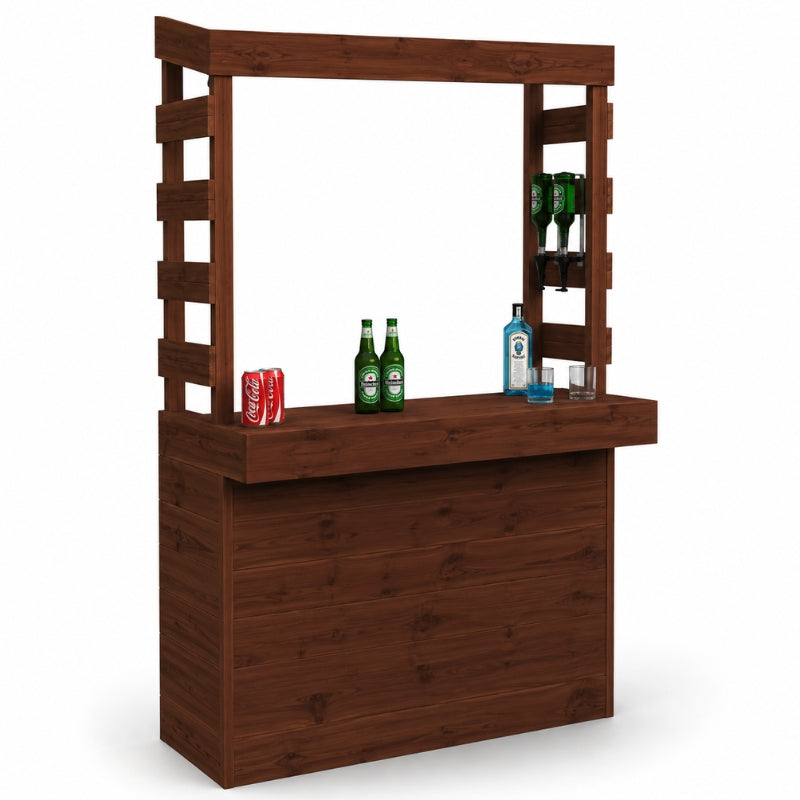 Large Rustic Wooden Garden Bar with Roof