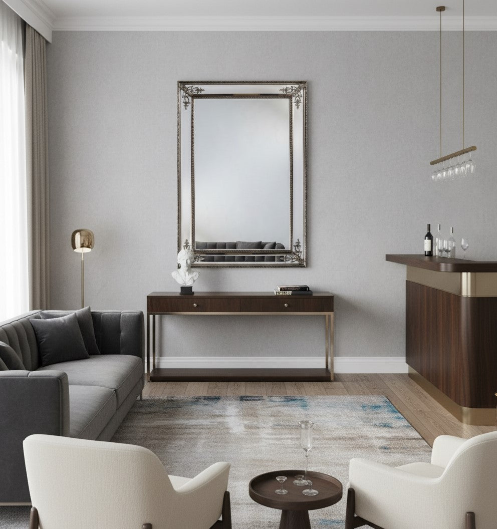 Large Silver French Mirror