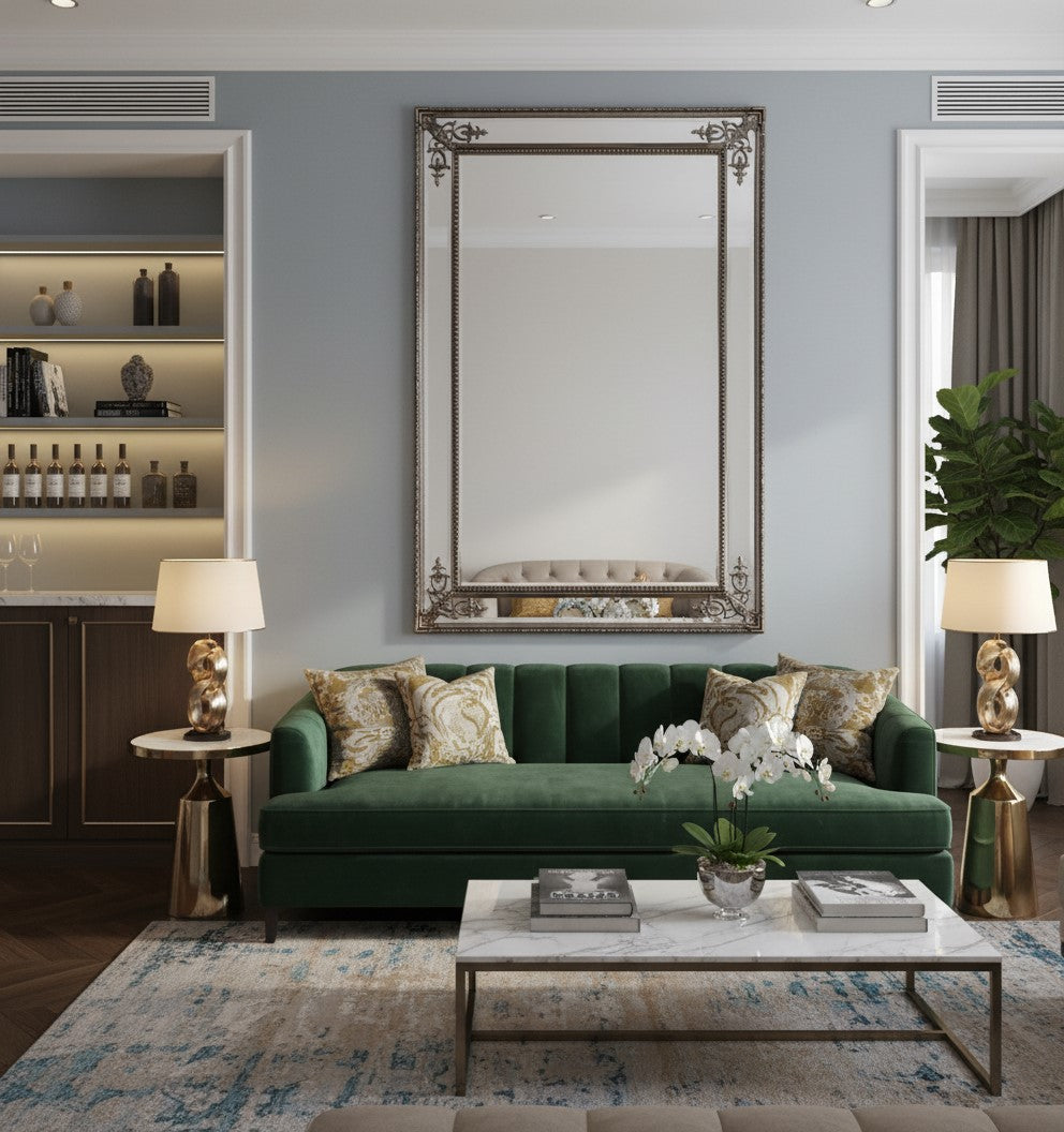 Large Silver French Mirror