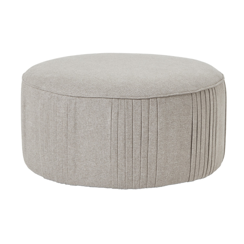 Lily Swivel Ottoman In Oatmeal Twill
