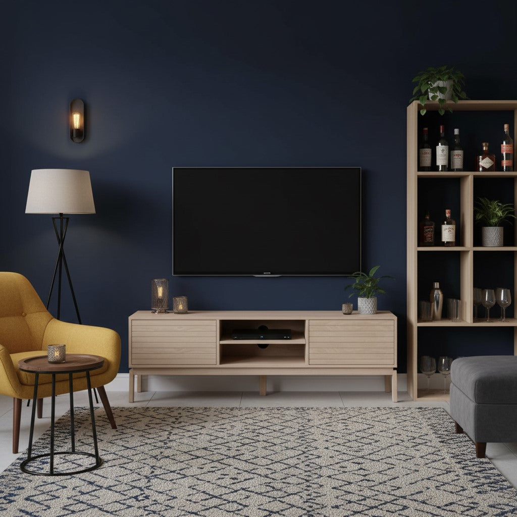 Linley 2 Door TV Unit in White Oak