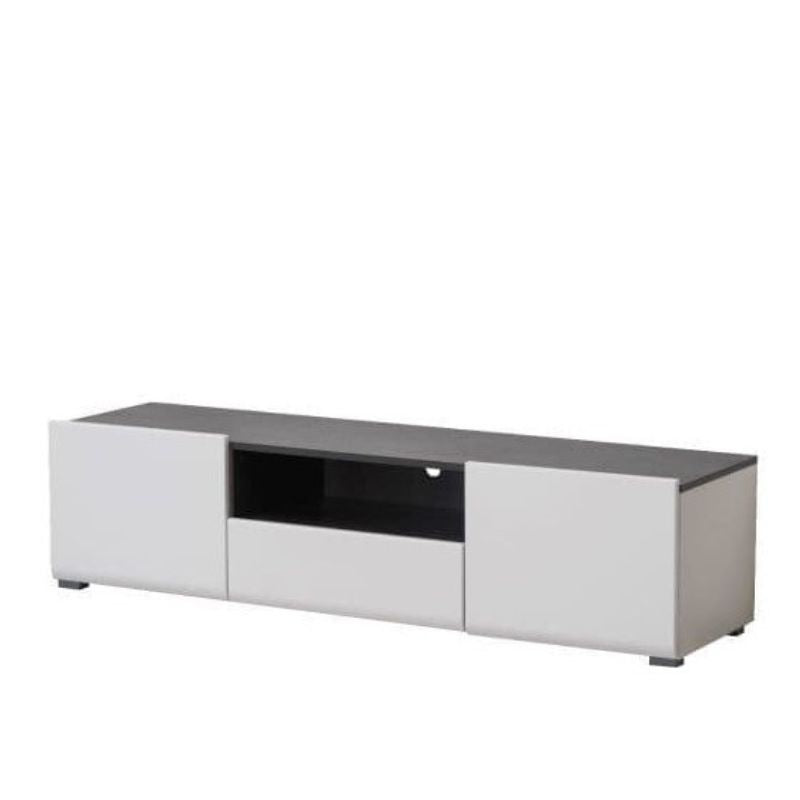 Luxe Gloss White & Black TV Cabinet