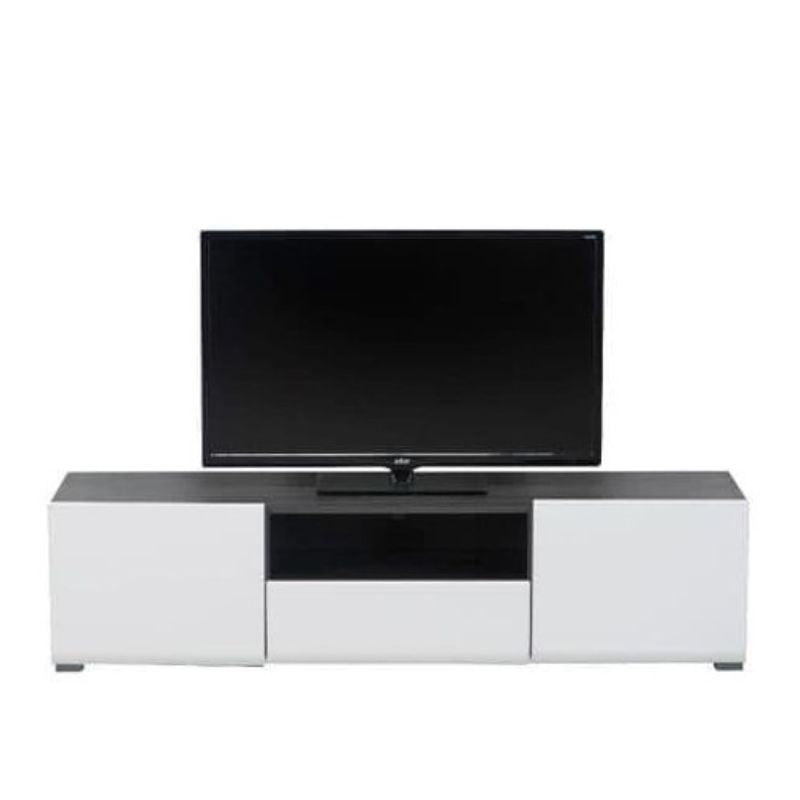 Luxe Gloss White & Black TV Cabinet