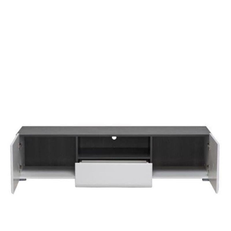 Luxe Gloss White & Black TV Cabinet