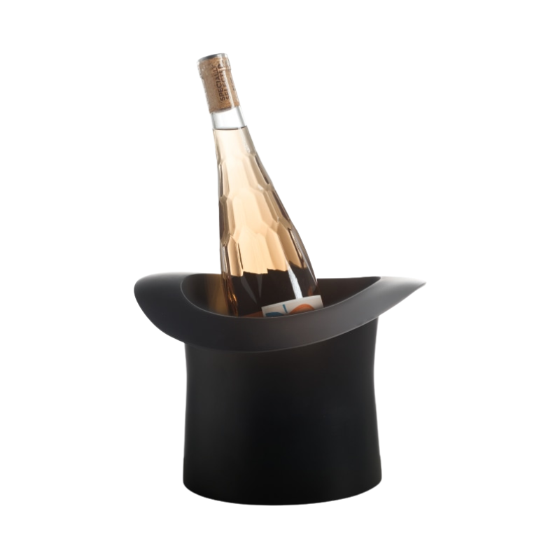 Matt Black Aluminium Top Hat Ice Bucket