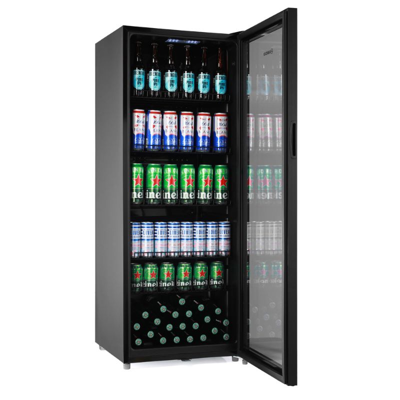 Maxi 250 Tall LED Drinks Fridge - Black