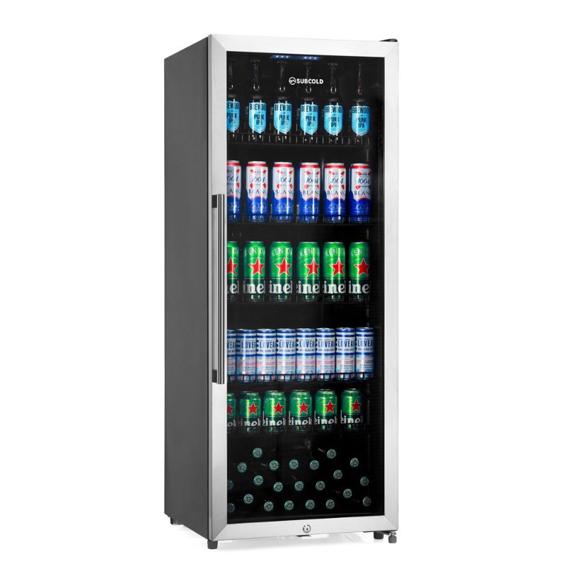 Maxi 250 Tall LED Drinks Fridge - Stainless Steel
