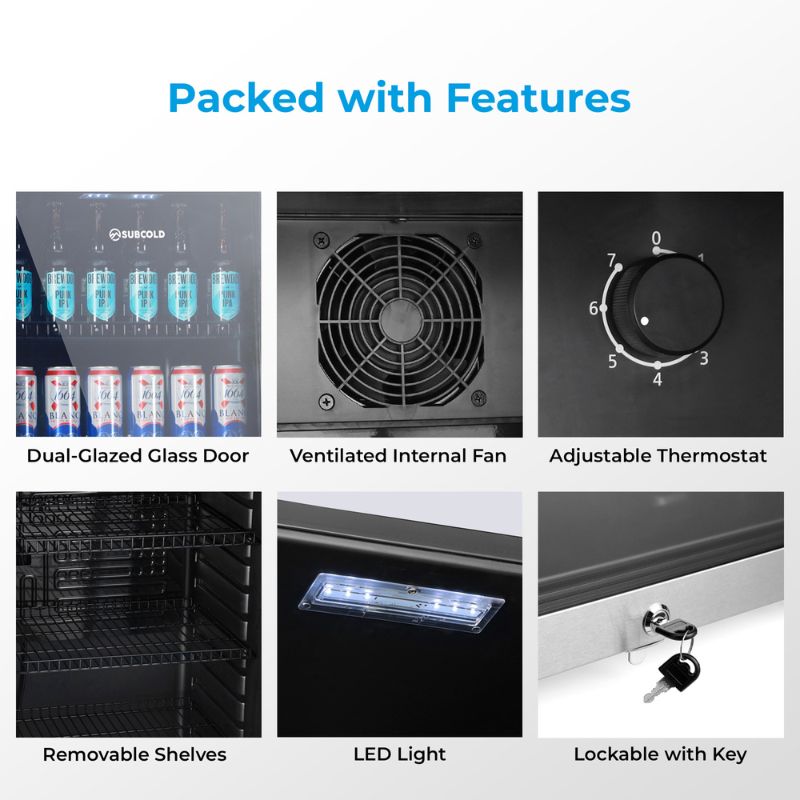 Maxi 250 Tall LED Drinks Fridge - Stainless Steel