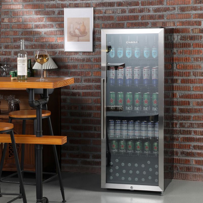 Maxi 250 Tall LED Drinks Fridge - Stainless Steel