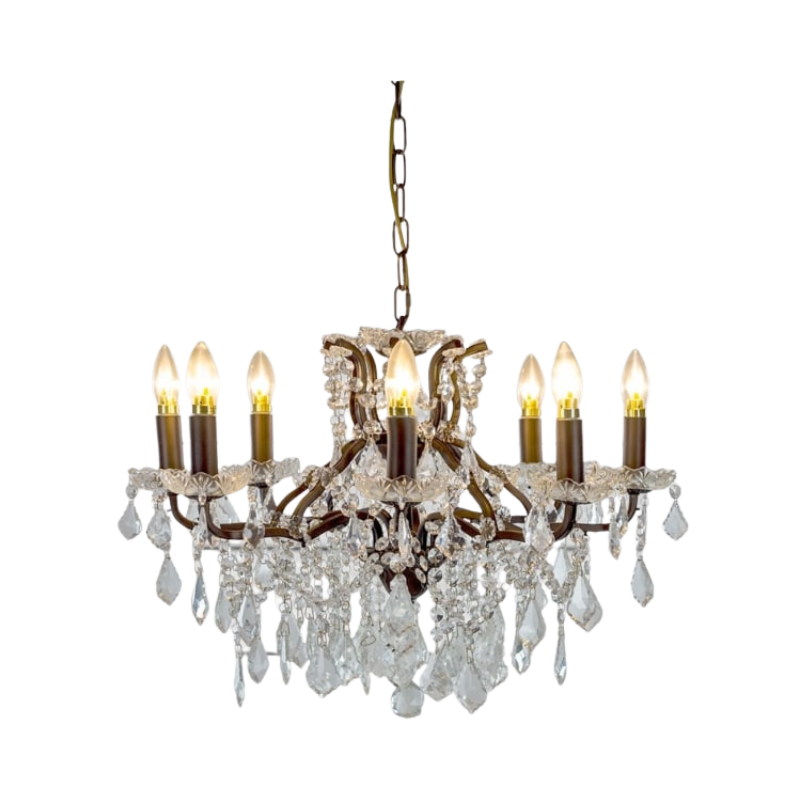 Medium 8 Branch Bronze Shallow Chandelier