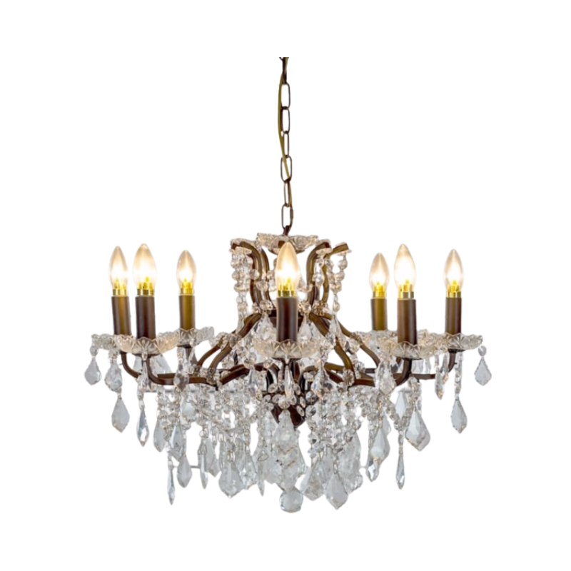Medium 8 Branch Bronze Shallow Chandelier