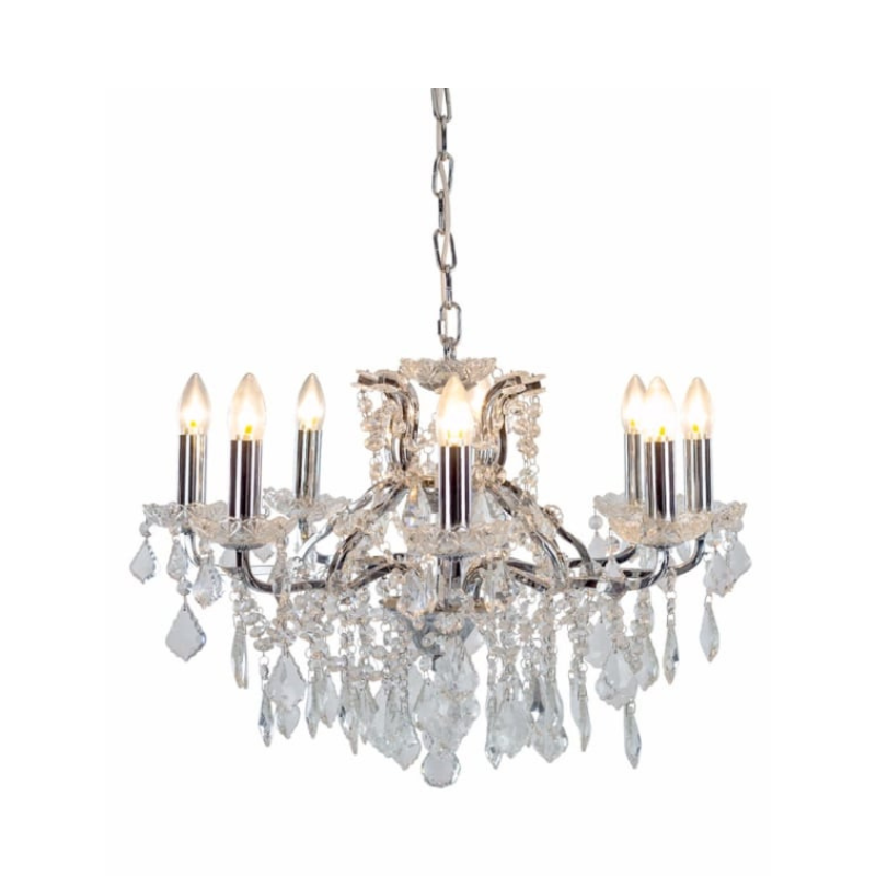 Medium 8 Branch Chrome Shallow Chandelier