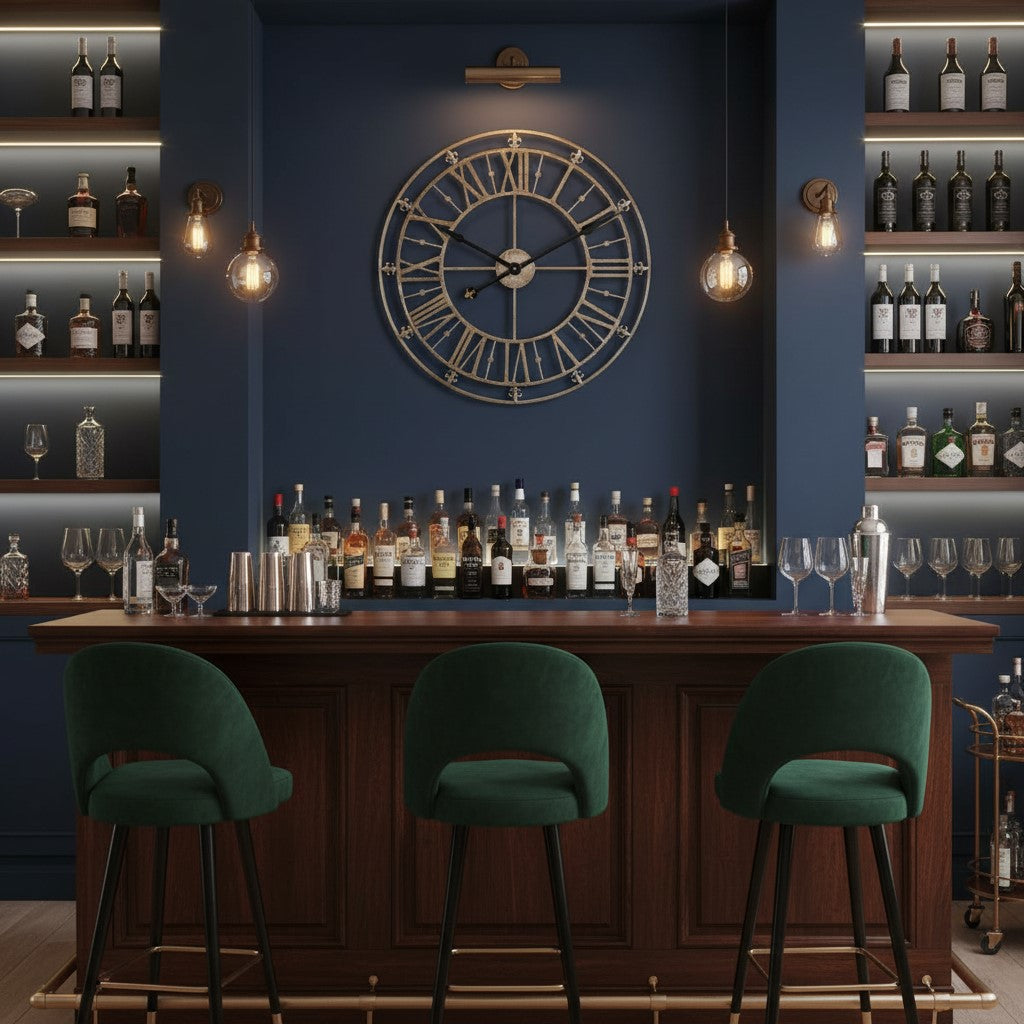 Medium Champagne/Silver Iron Skeleton Wall Clock