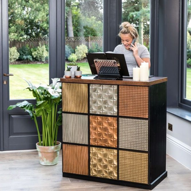 Modular Metal Front Bar - Copper, Brass & Zinc Panels with Custom Options