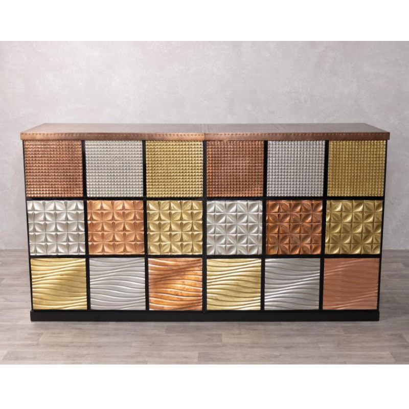 Modular Metal Front Bar - Copper, Brass & Zinc Panels with Custom Options