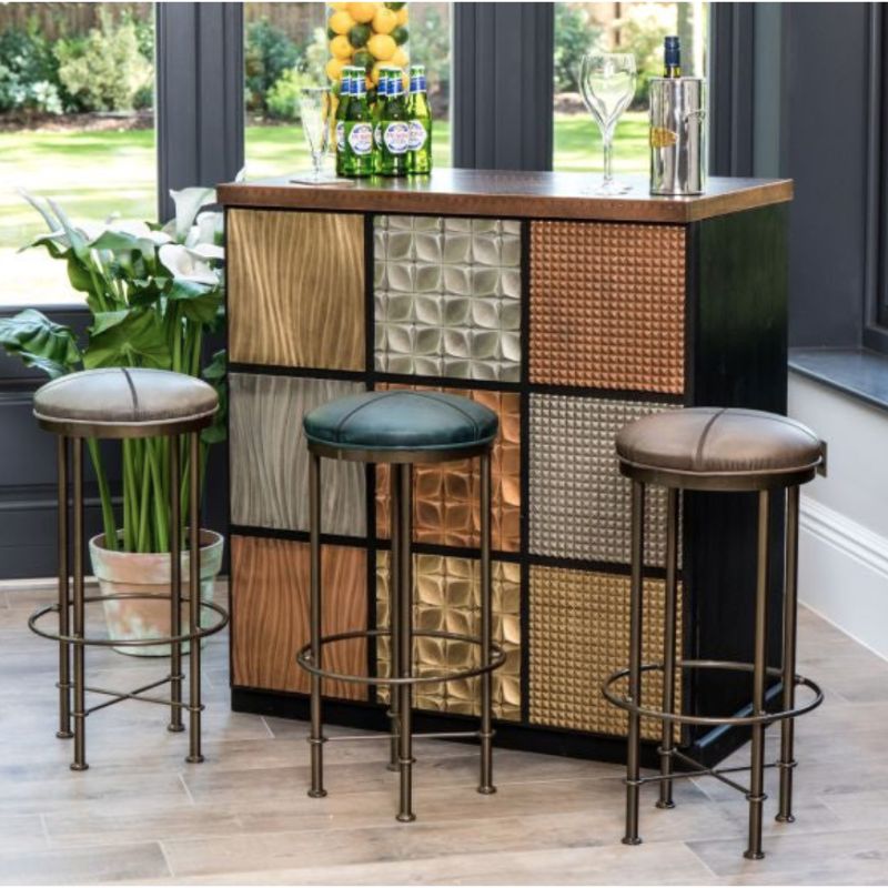 Modular Metal Front Bar - Copper, Brass & Zinc Panels with Custom Options