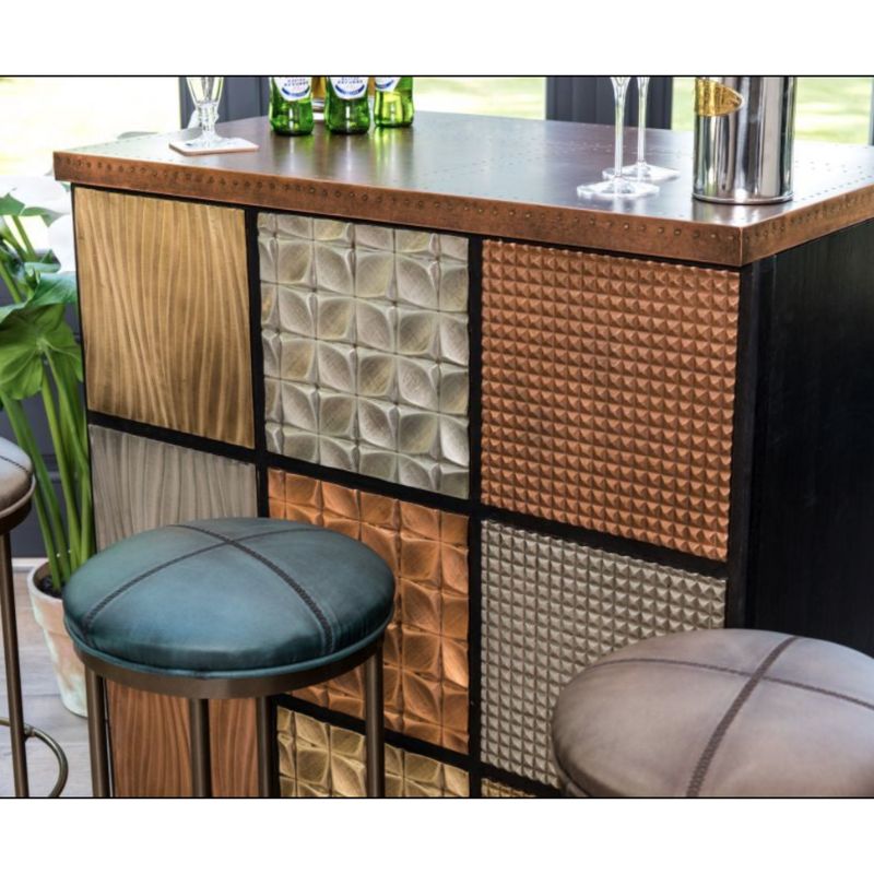Modular Metal Front Bar - Copper, Brass & Zinc Panels with Custom Options